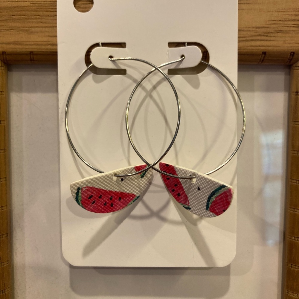 Fruit-Inspired Silver Hoop Earrings